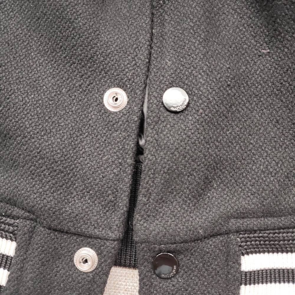 Saint Laurent Black varsity jacket with white trim - Picture 3 of 8